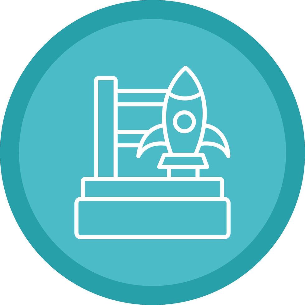 Rocket Launch Line Multi Circle Icon vector