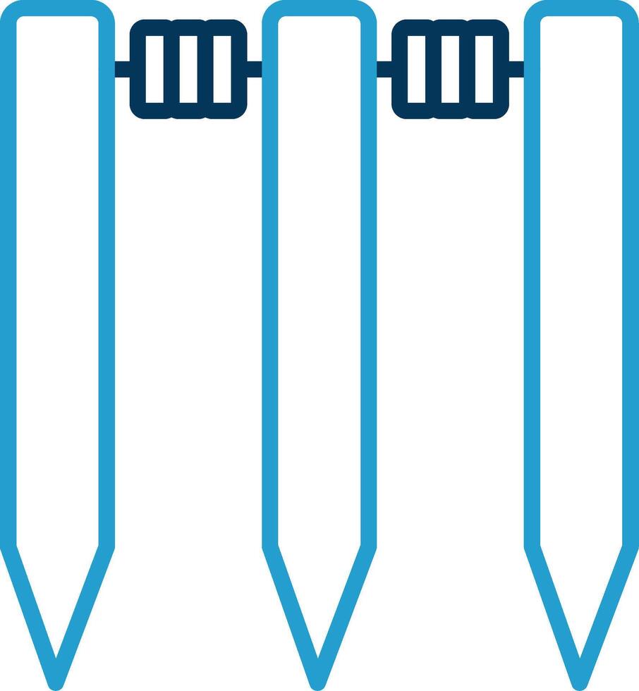 Wicket Line Blue Two Color Icon vector
