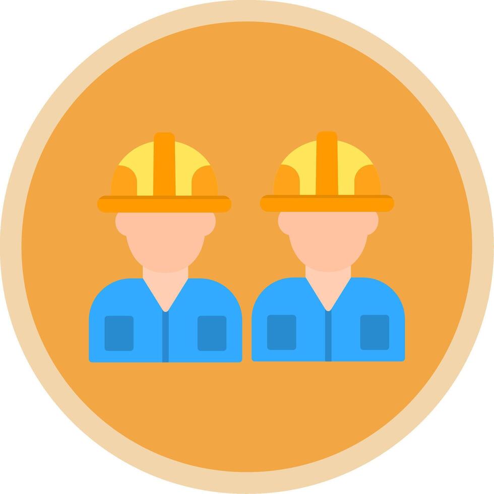 Worker Flat Multi Circle Icon vector