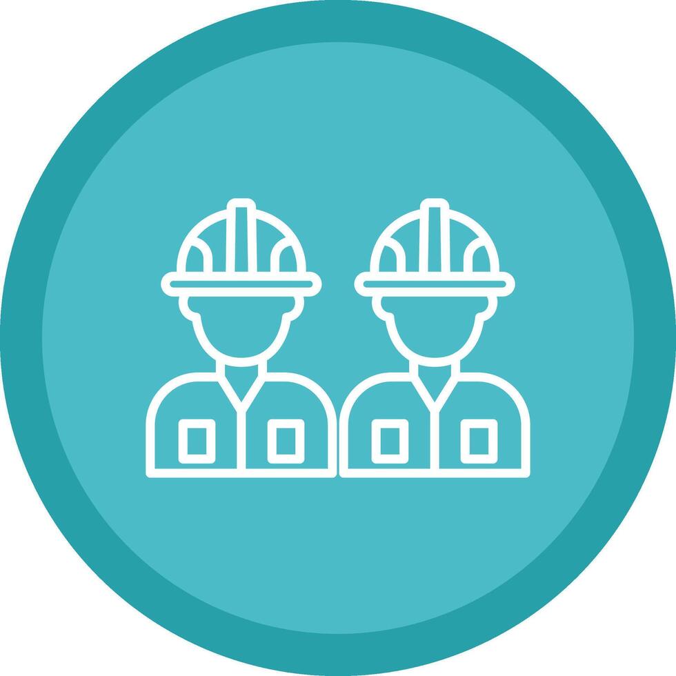 Worker Line Multi Circle Icon vector