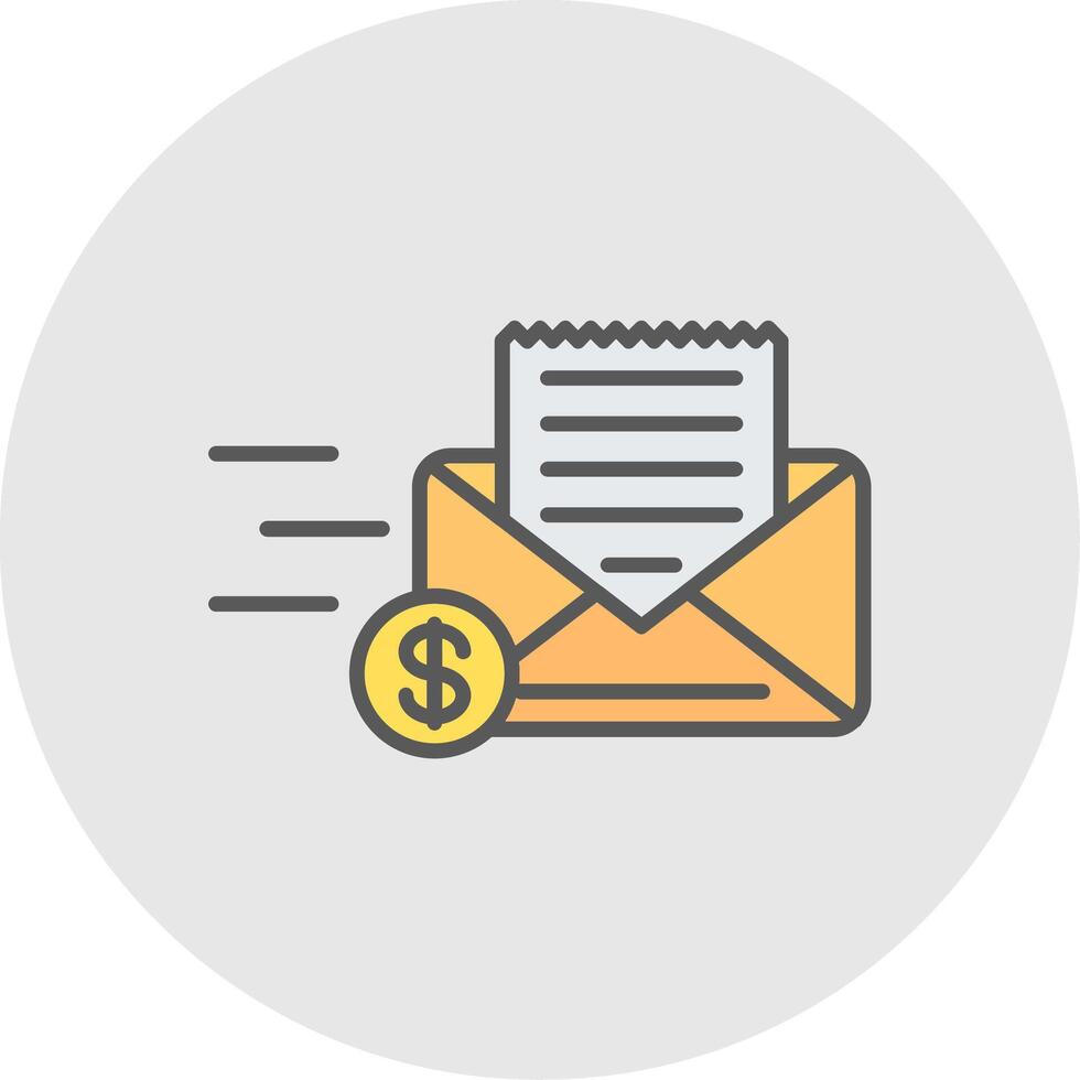 Envelope Line Filled Light Icon vector