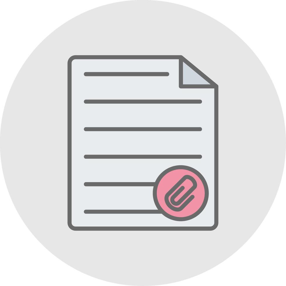 Paperclip Line Filled Light Icon vector
