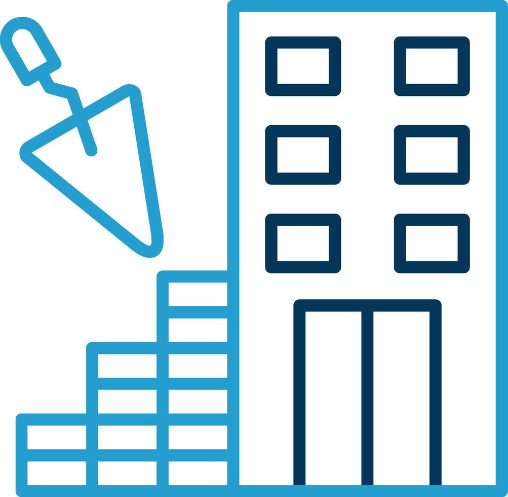 Construction Line Blue Two Color Icon vector