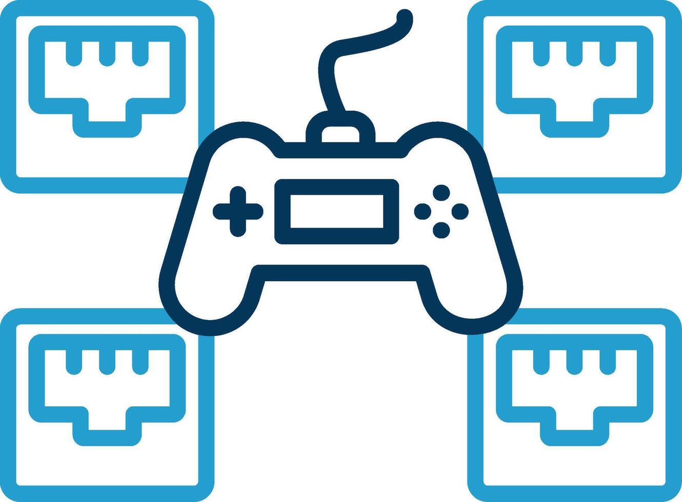Lan Equipment Line Blue Two Color Icon vector