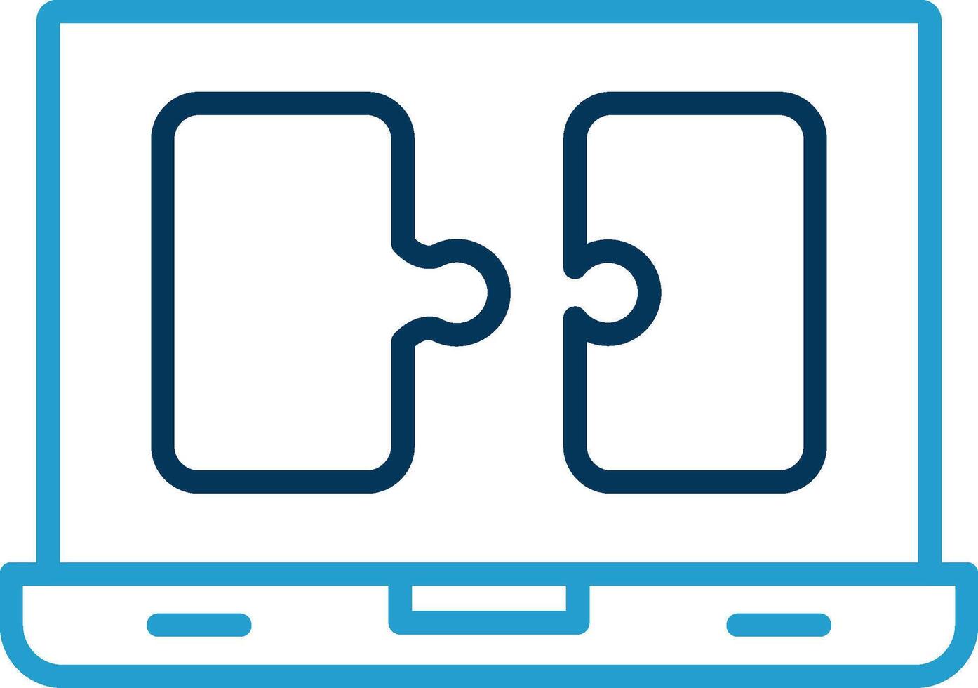 Puzzle Line Blue Two Color Icon vector
