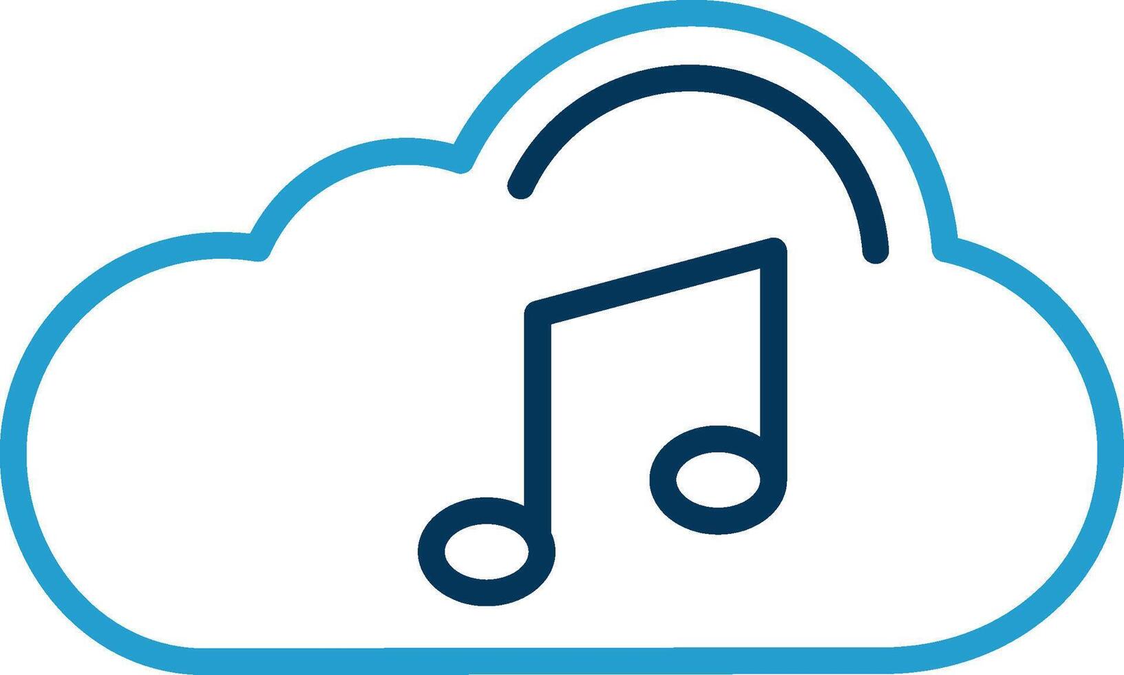 Cloud Line Blue Two Color Icon vector
