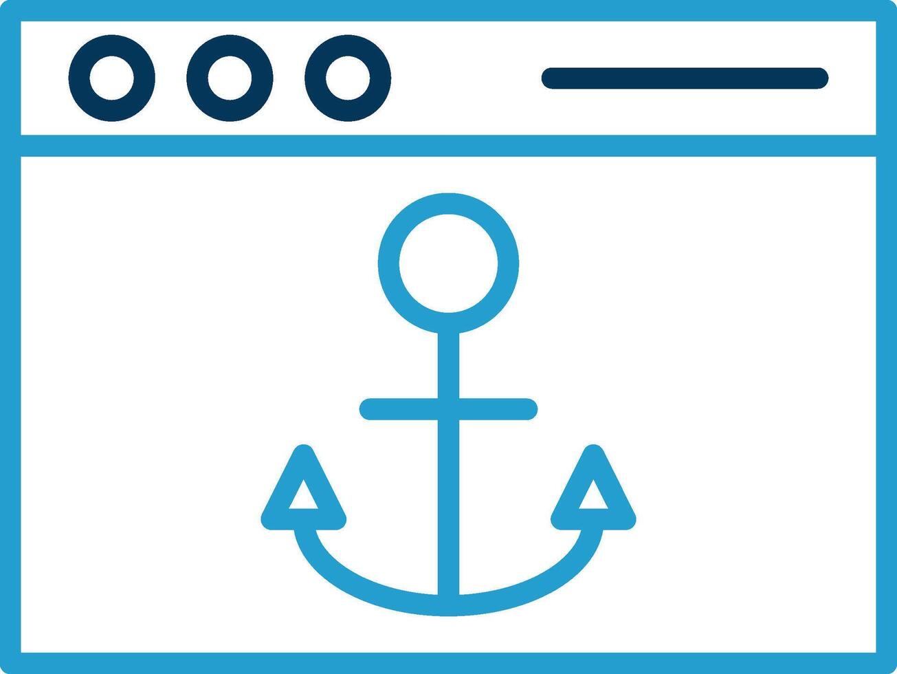 Anchor Text Line Blue Two Color Icon vector