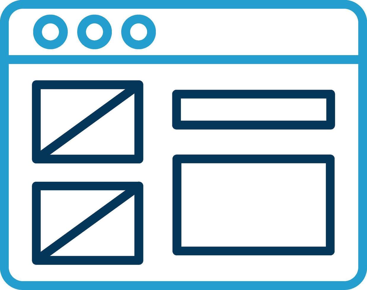 Wireframe Line Blue Two Color Icon vector