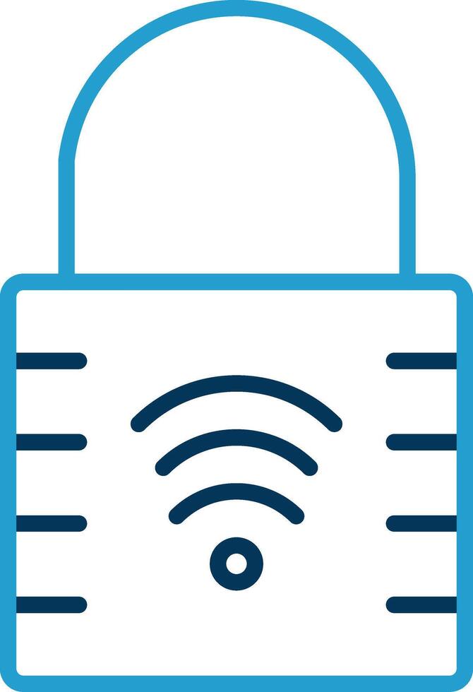 Padlock Line Blue Two Color Icon vector