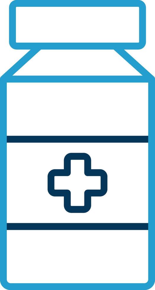 Pill Jar Line Blue Two Color Icon vector
