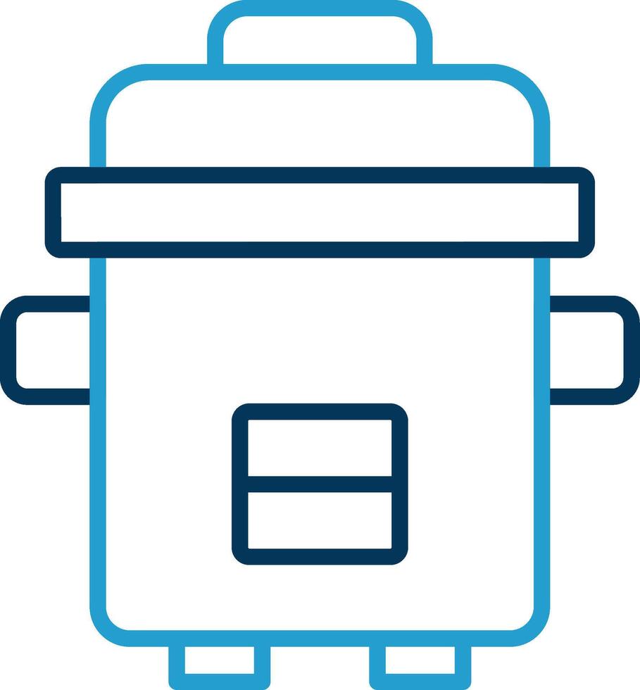 Pressure Cooker Line Blue Two Color Icon vector