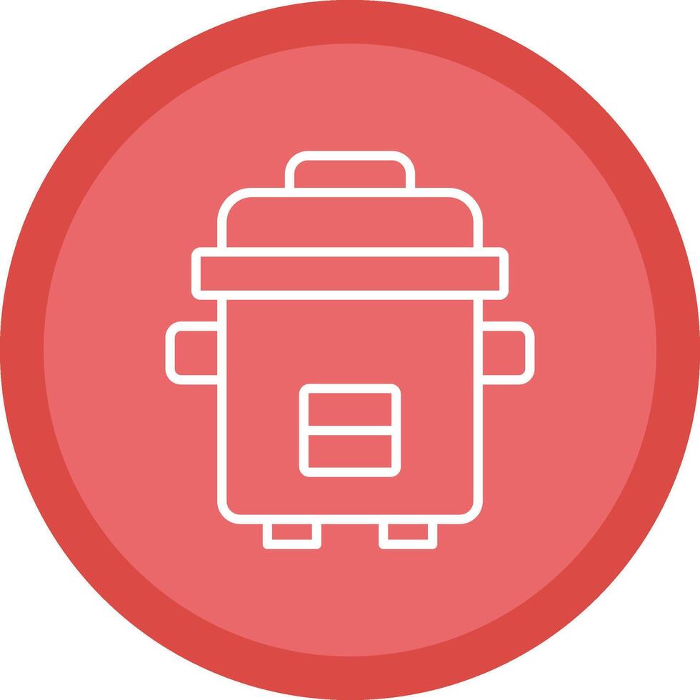 Pressure Cooker Line Multi Circle Icon vector