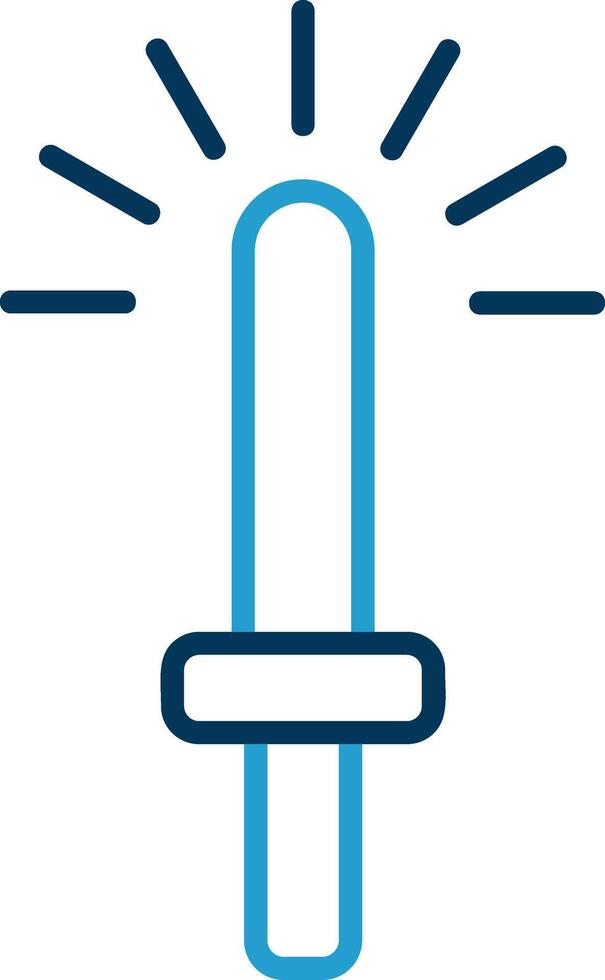 Light Stick Line Blue Two Color Icon vector