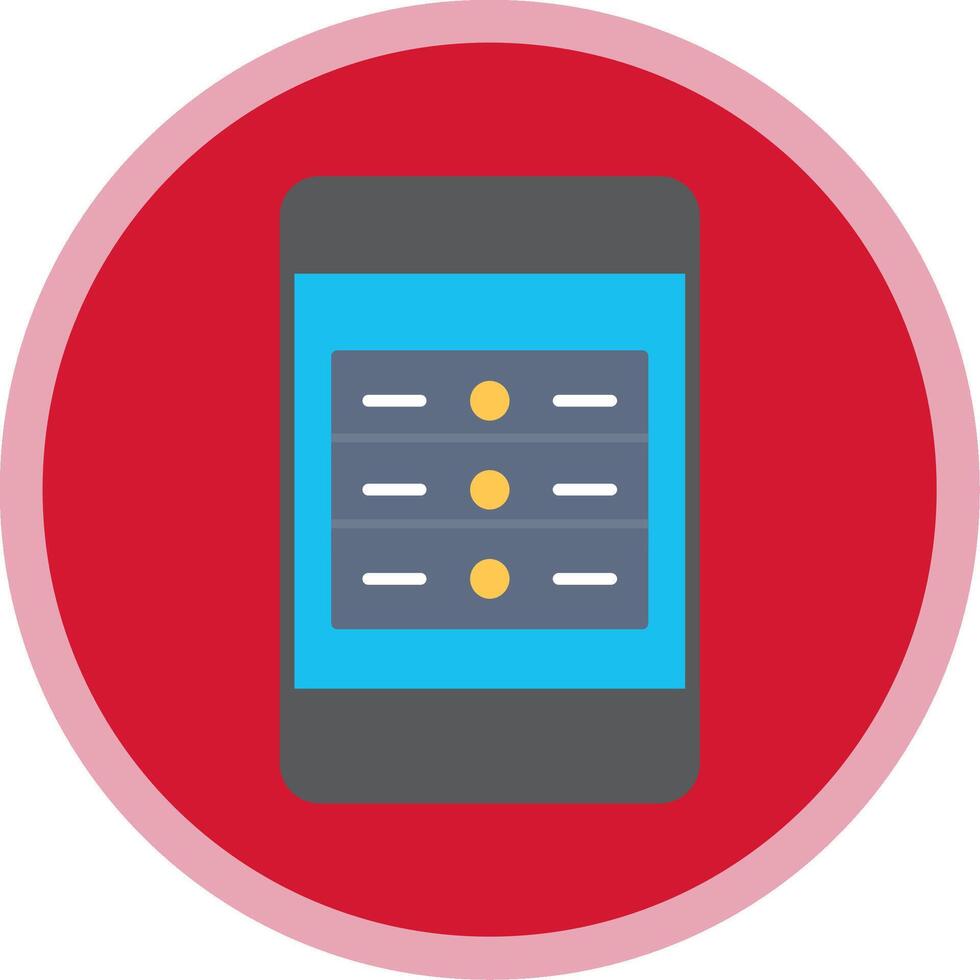 Mobile App Server Flat Multi Circle Icon vector