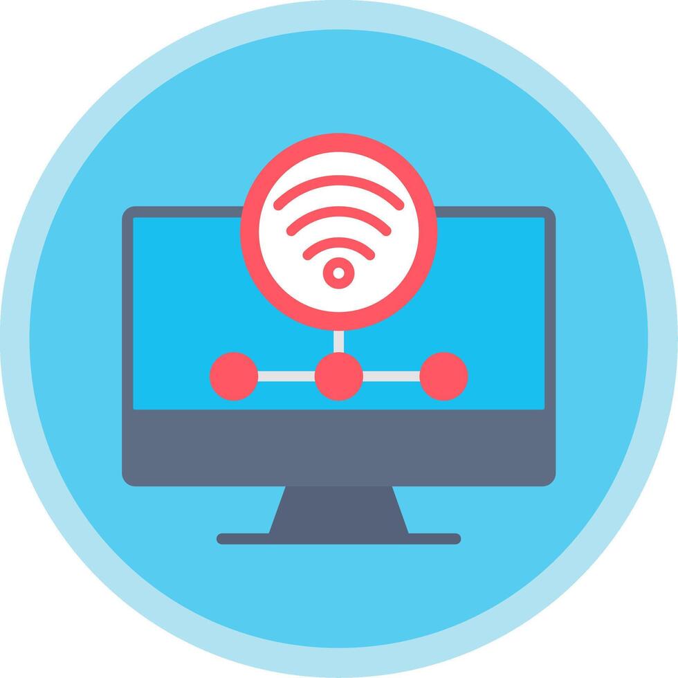 Wifi Server Flat Multi Circle Icon vector