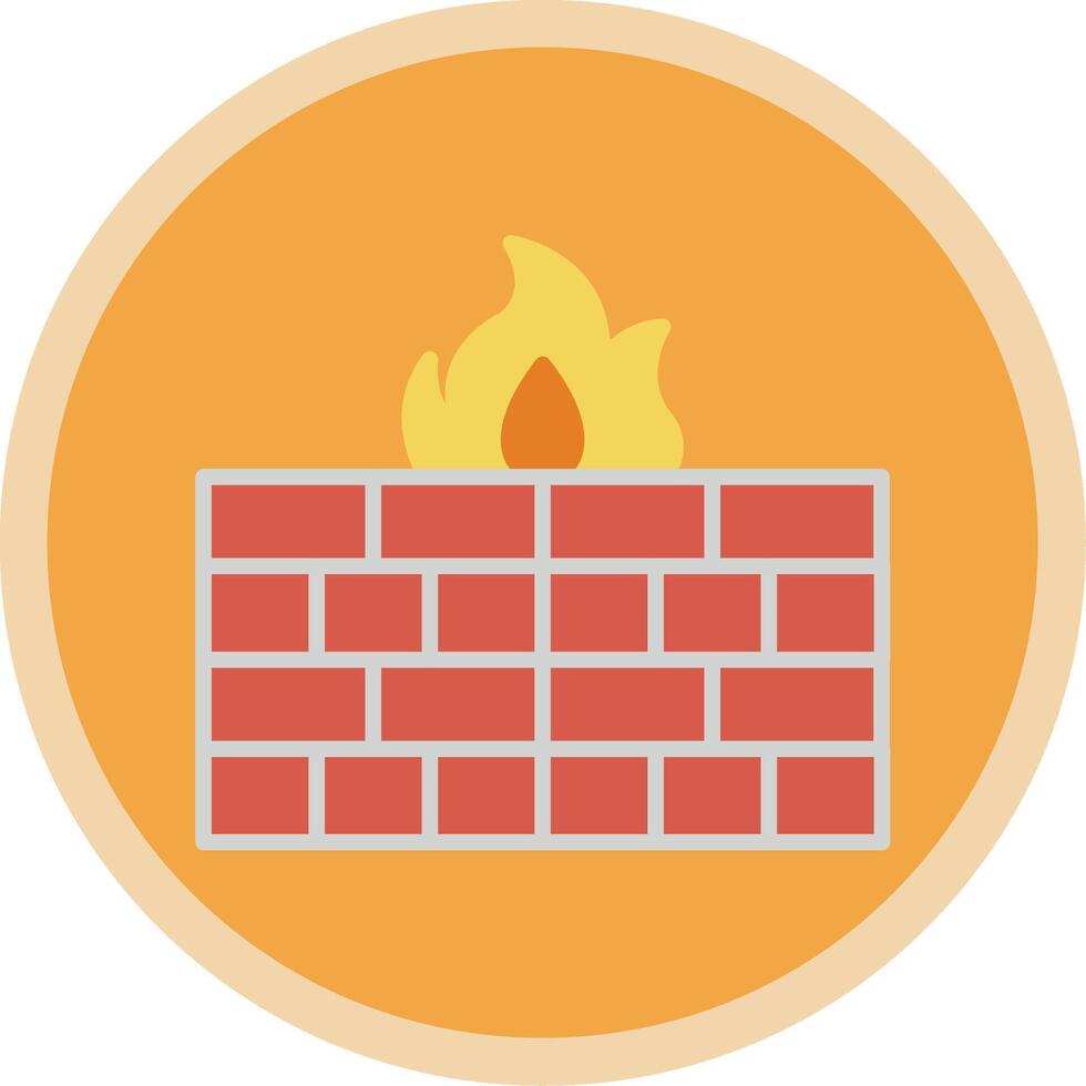 Firewall Flat Multi Circle Icon vector