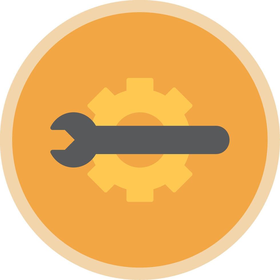 Technical Tools Flat Multi Circle Icon vector