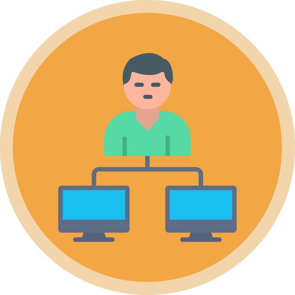 Server Client Flat Multi Circle Icon vector