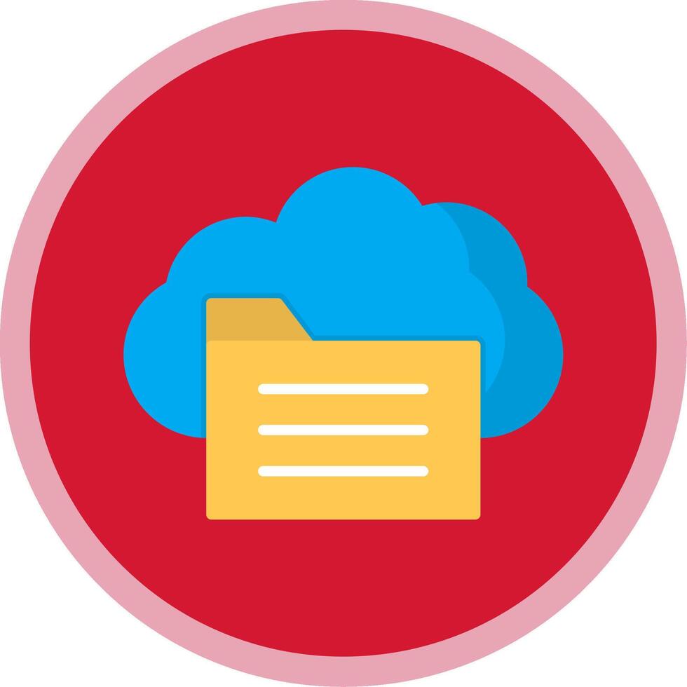 File Access Flat Multi Circle Icon vector