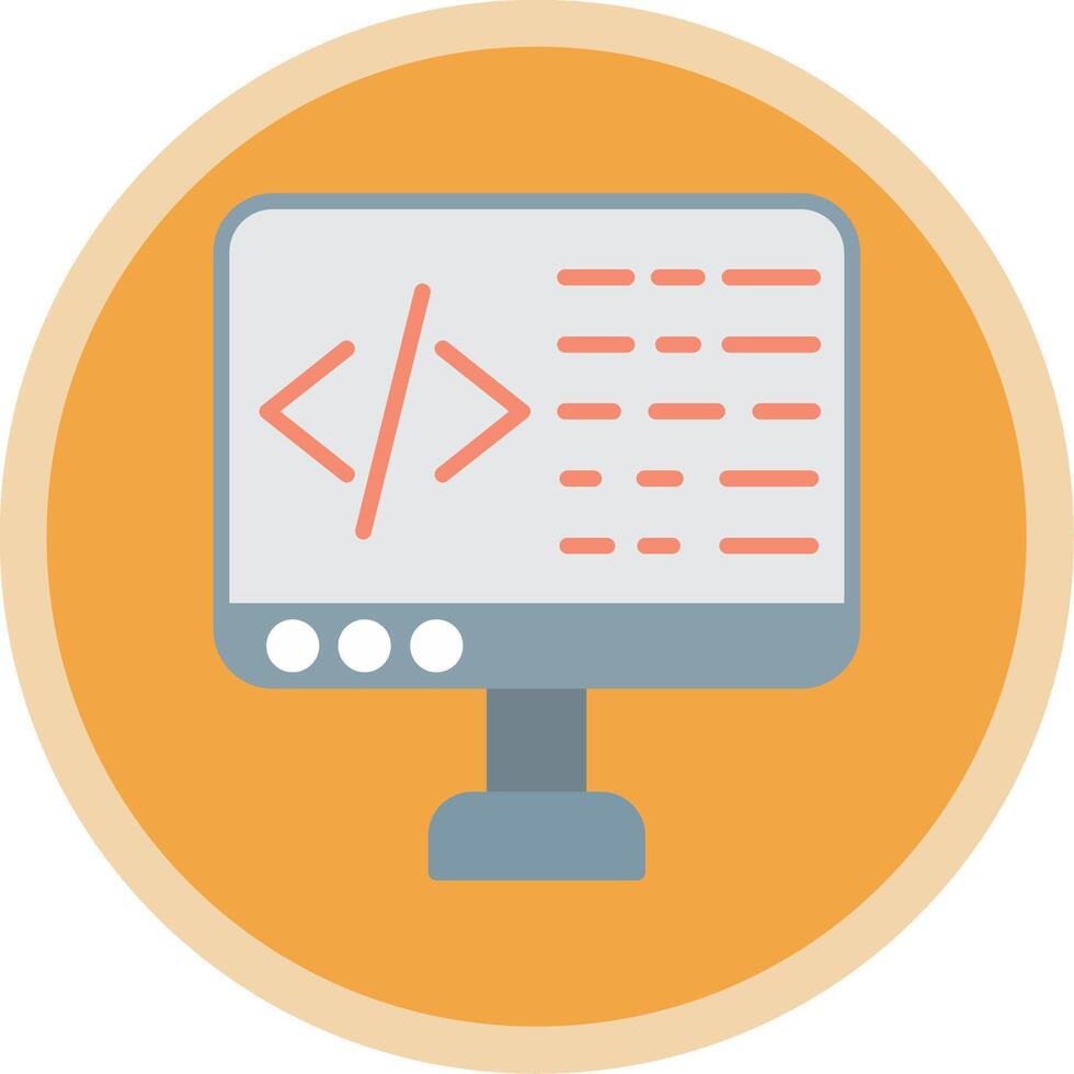Coding Flat Multi Circle Icon vector