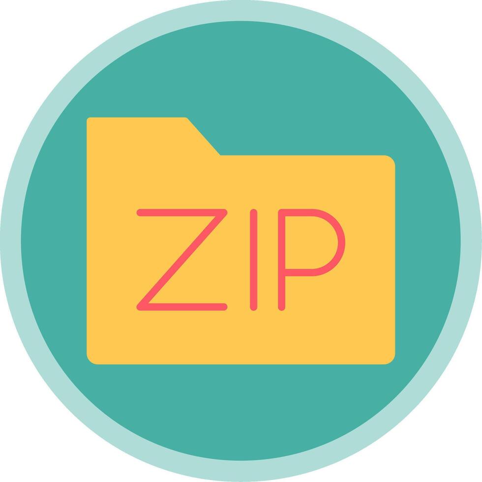 Zip Files Flat Multi Circle Icon vector
