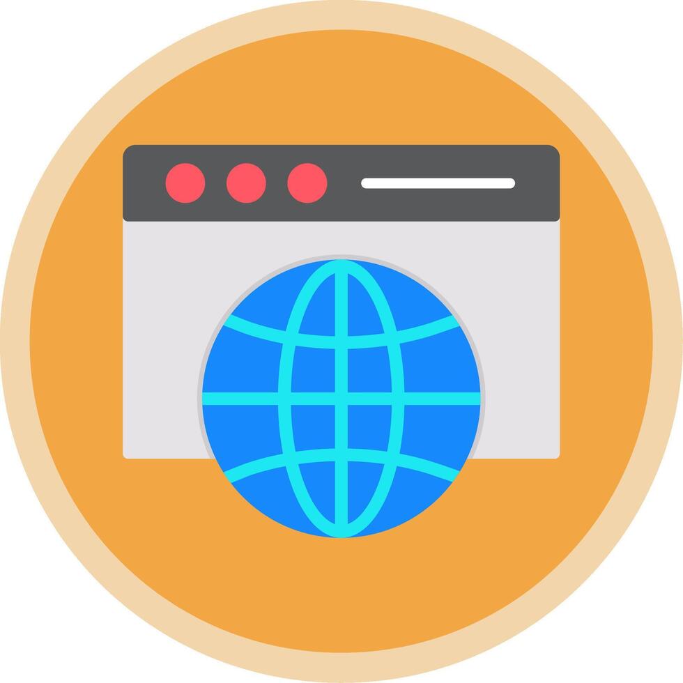 Web Browser Flat Multi Circle Icon vector