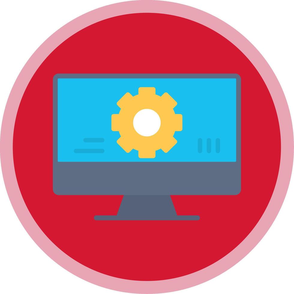 Monitoring Software Flat Multi Circle Icon vector