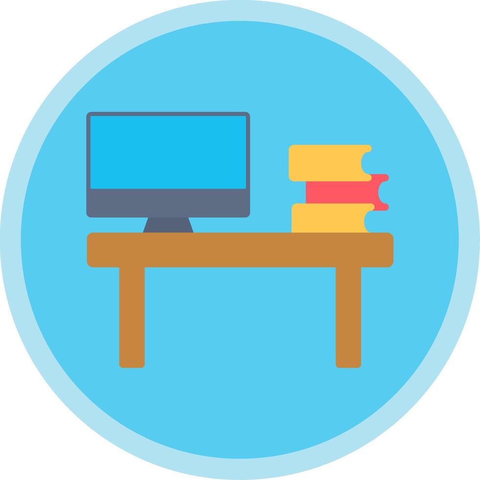 Workstation Flat Multi Circle Icon vector