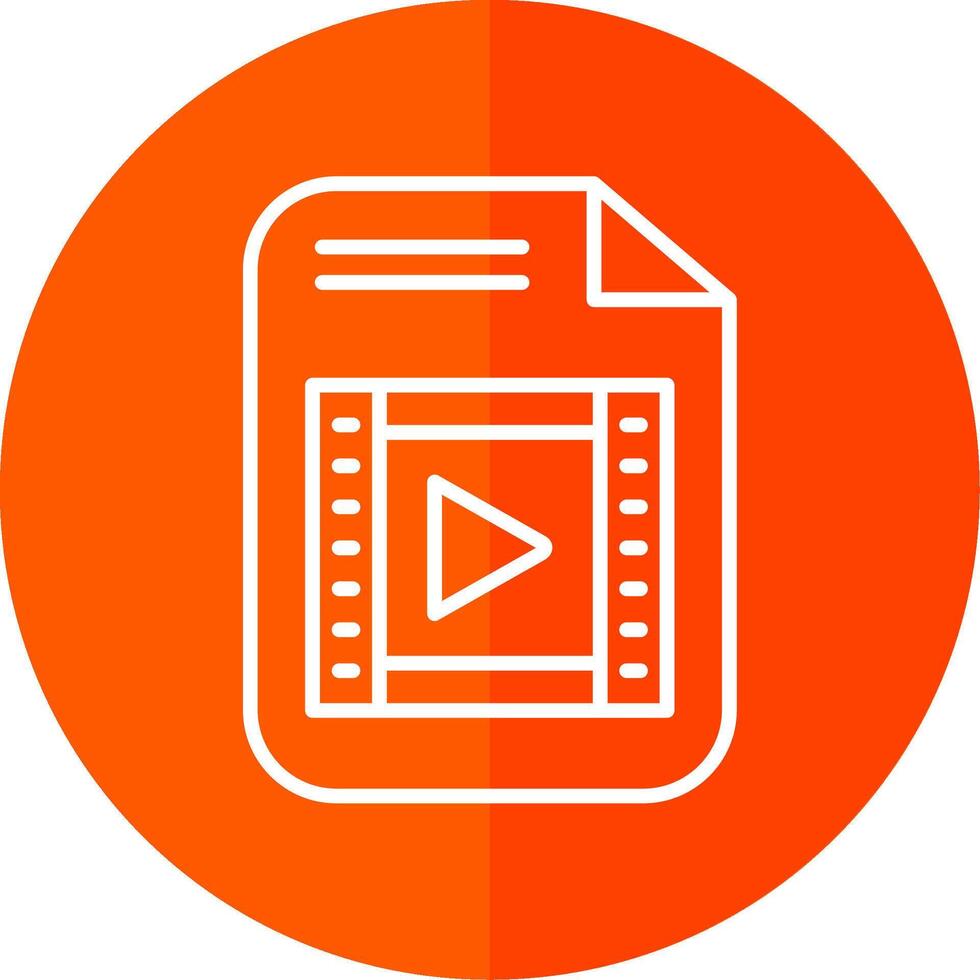 Video File Line Yellow White Icon vector