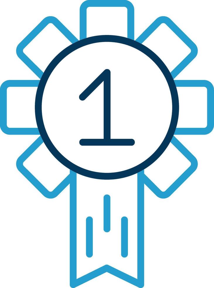Badge Line Blue Two Color Icon vector
