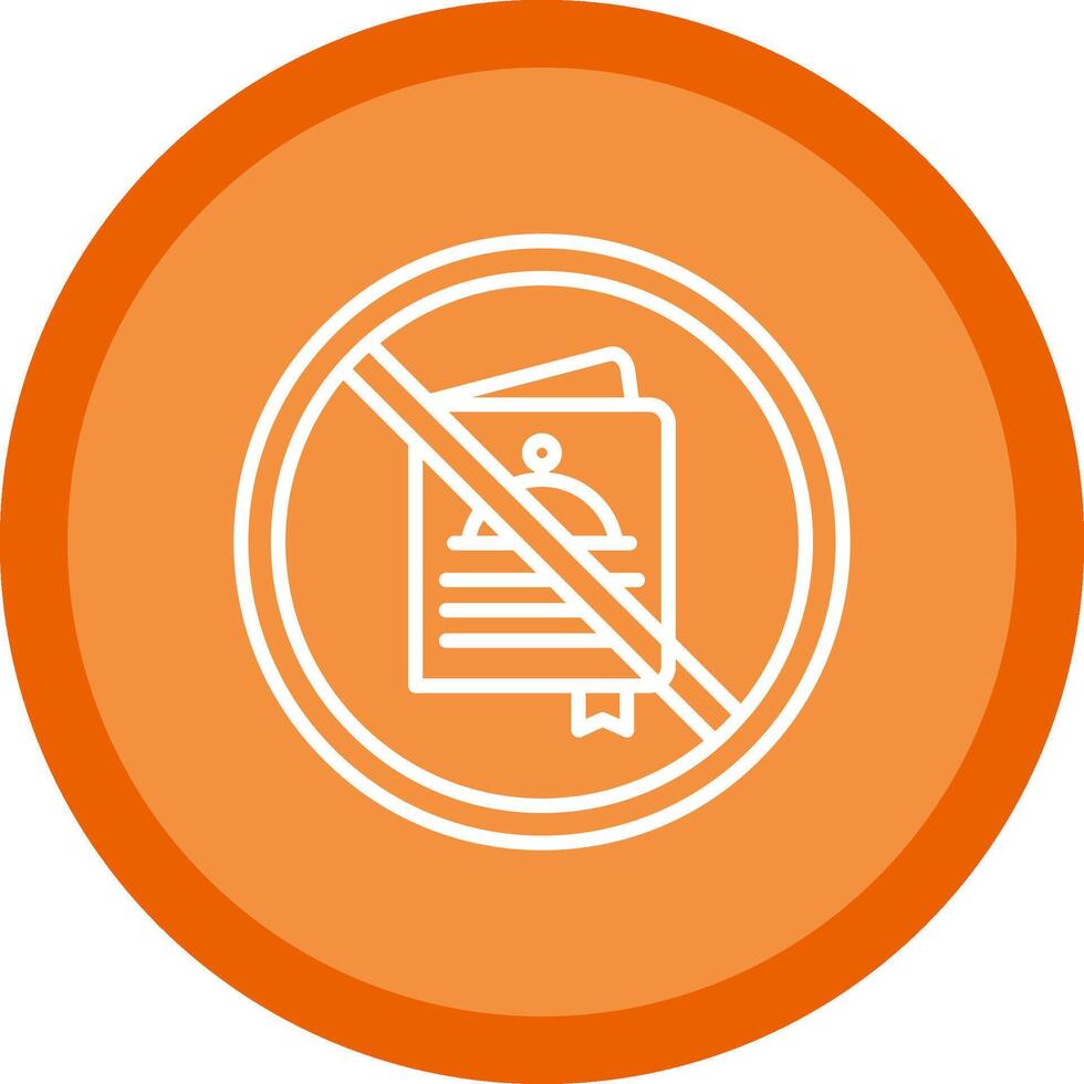 prohibido firmar línea multi circulo icono vector