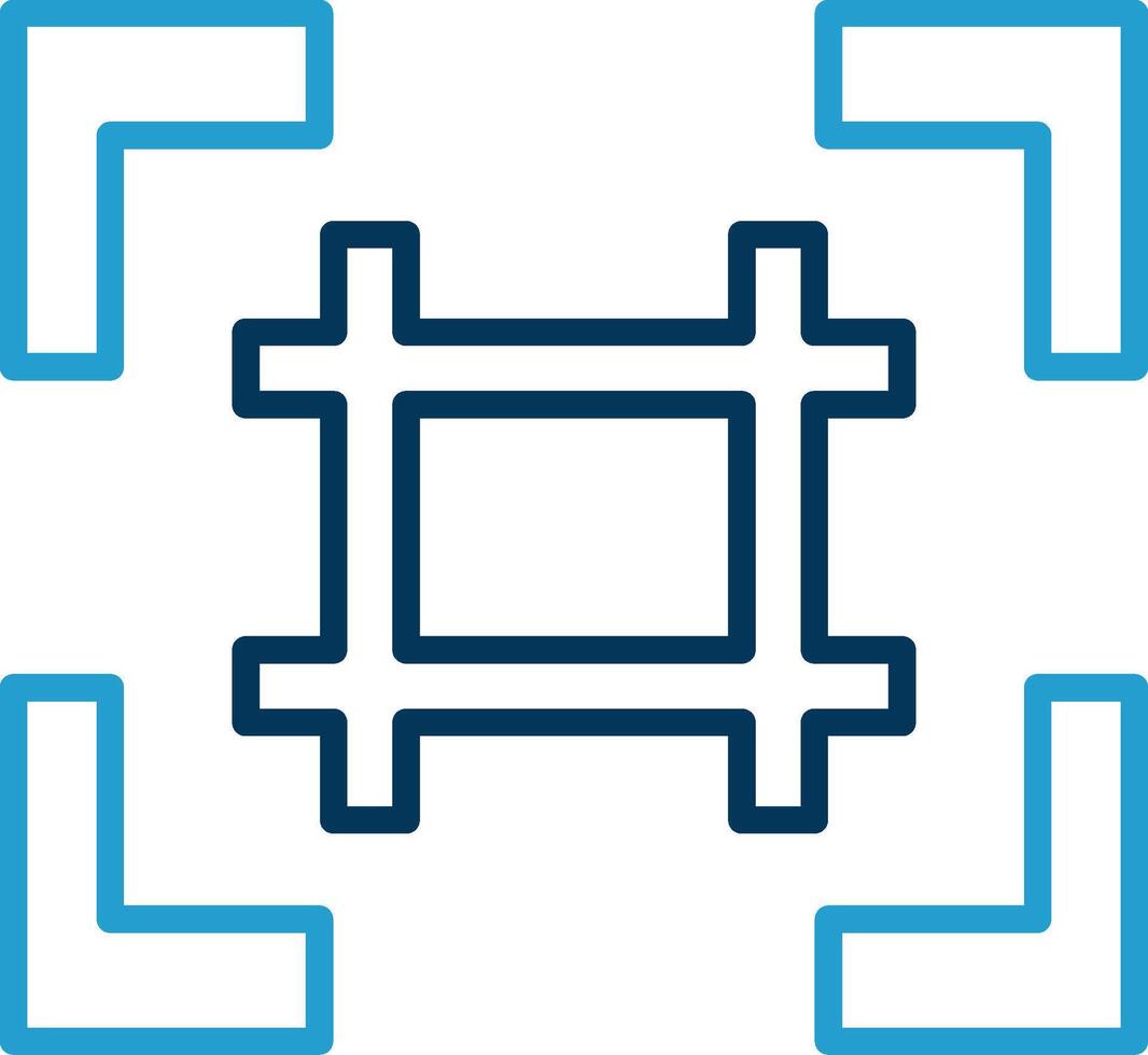 Grid Line Blue Two Color Icon vector