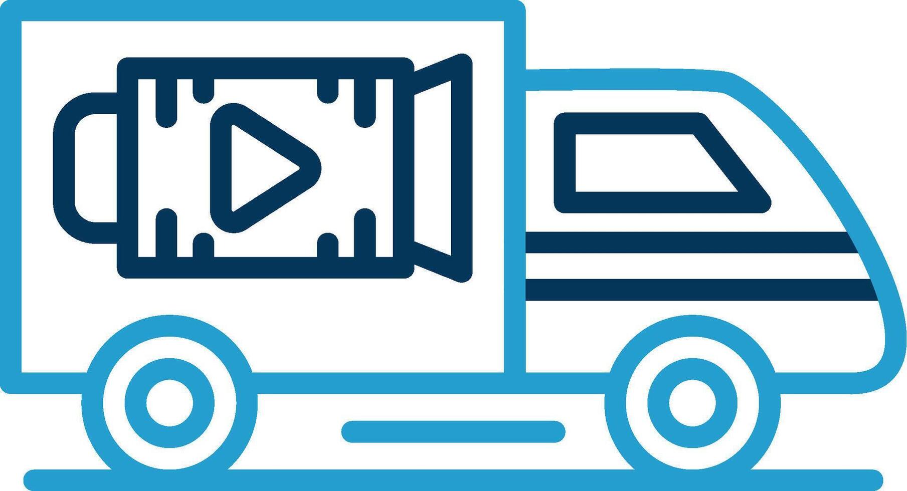 Lorry Line Blue Two Color Icon vector