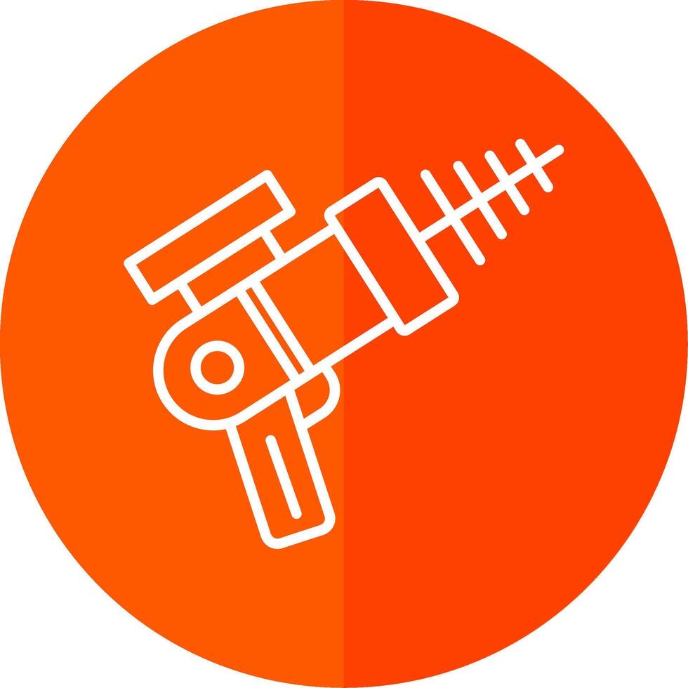 Laser Gun Line Yellow White Icon vector