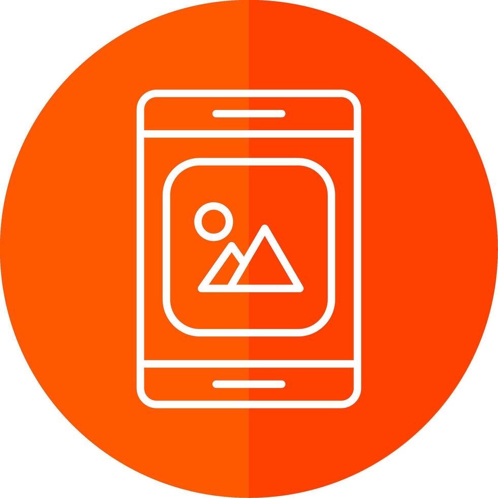 Mobile App Line Yellow White Icon vector