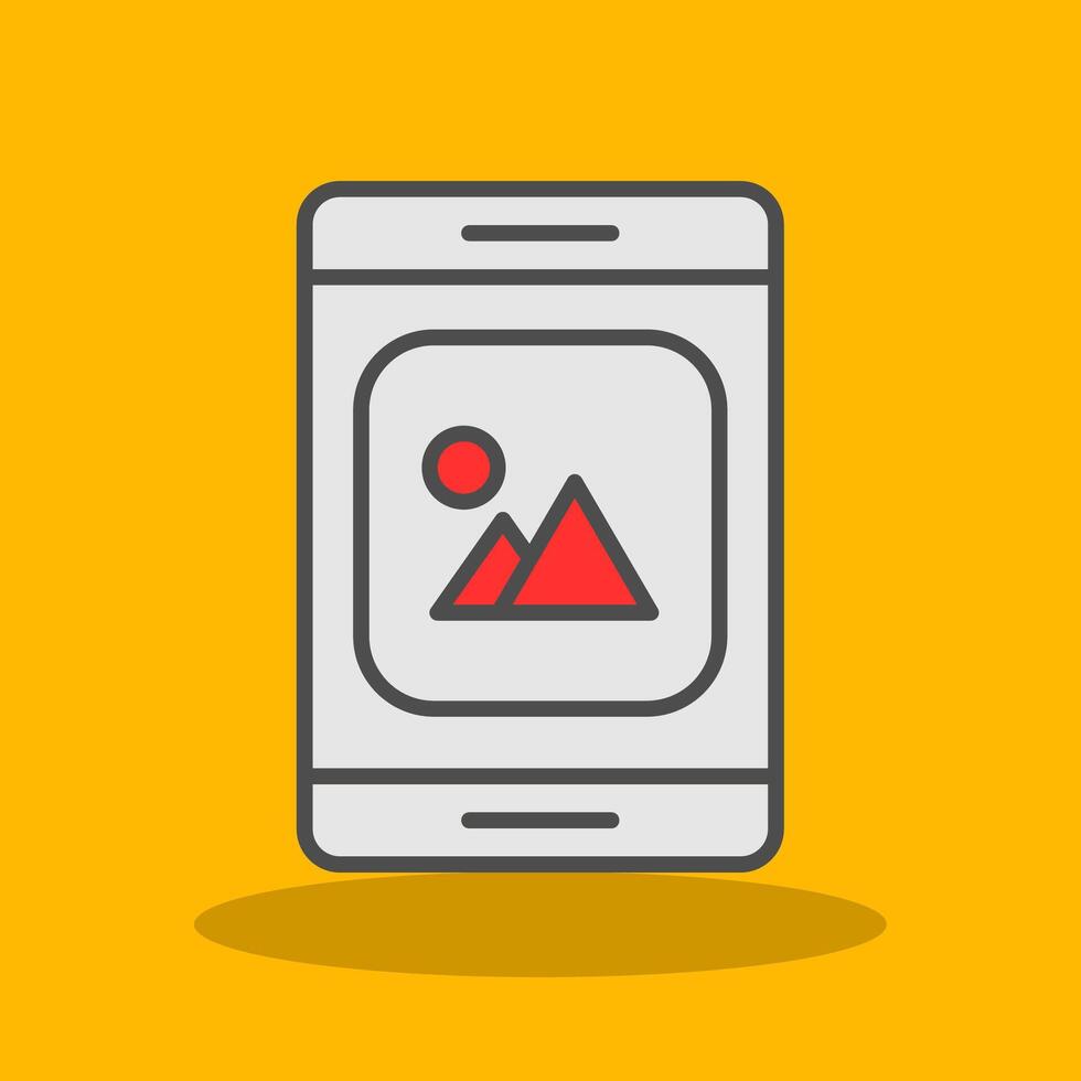 Mobile App Filled Shadow Icon vector