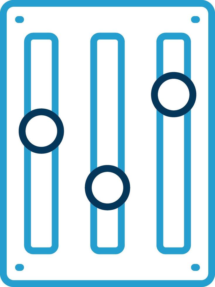 Music Adjust Line Blue Two Color Icon vector