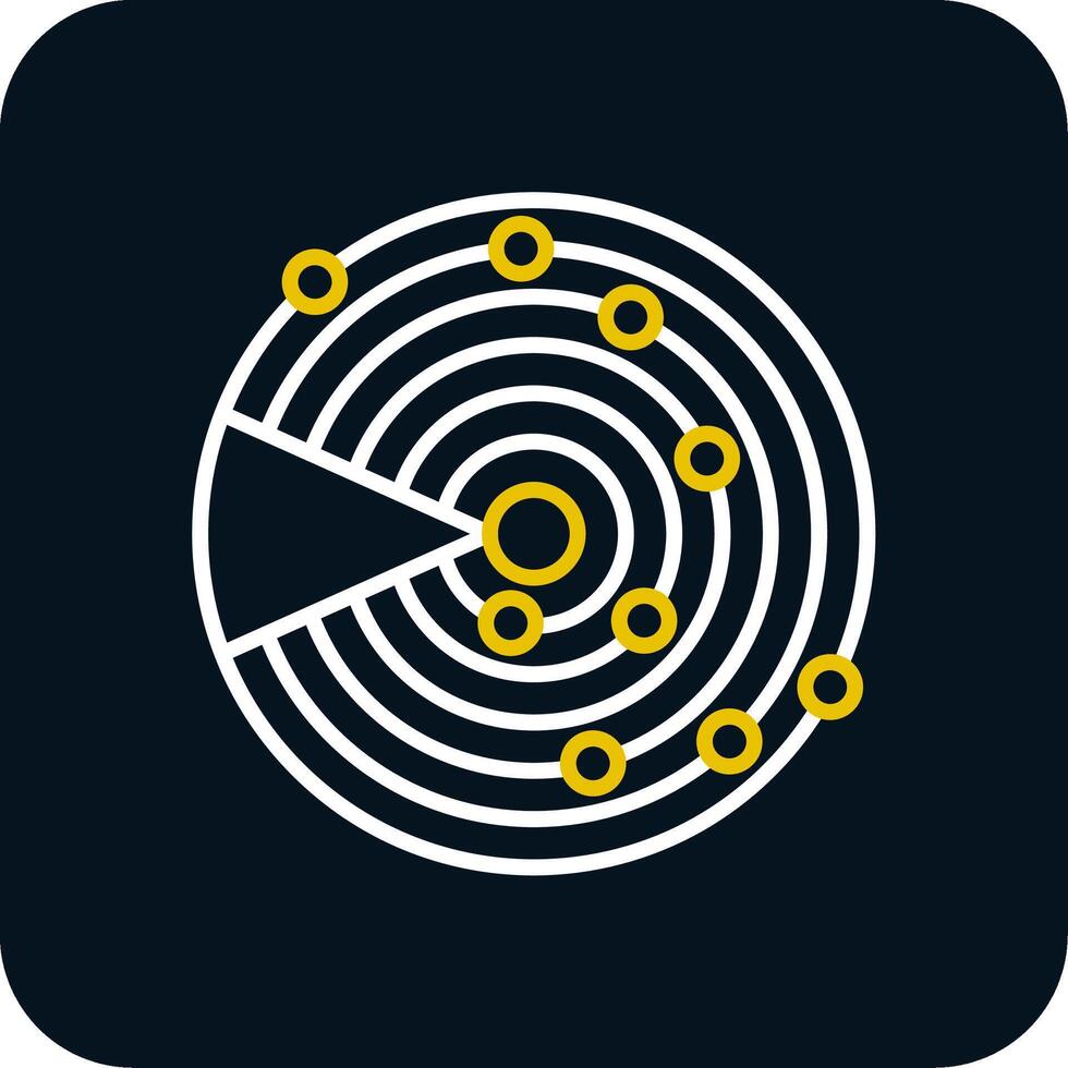 Sonar Line Yellow White Icon vector