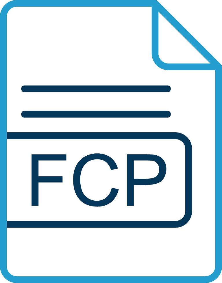 FCP File Format Line Blue Two Color Icon vector