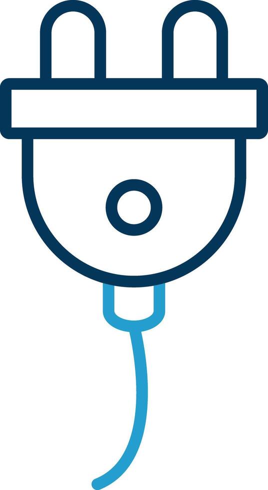 Wall Plug Line Blue Two Color Icon vector