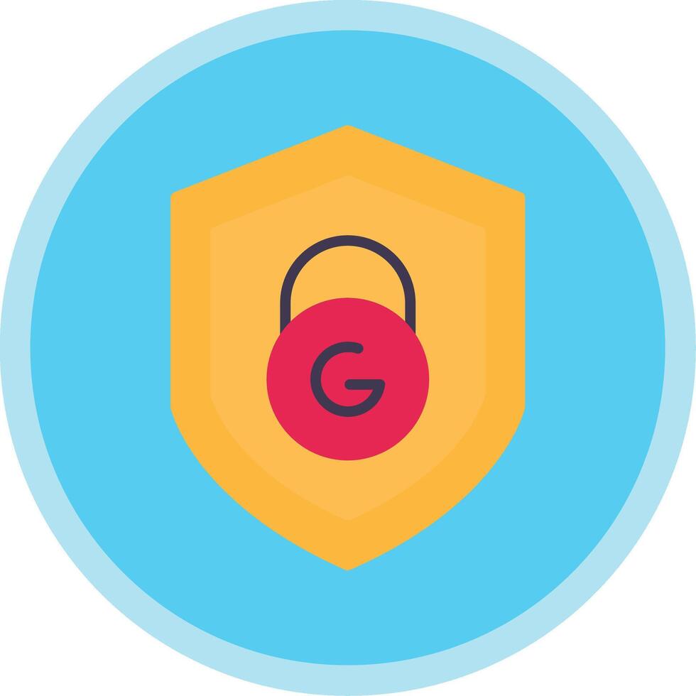 Social Media Security Flat Multi Circle Icon vector
