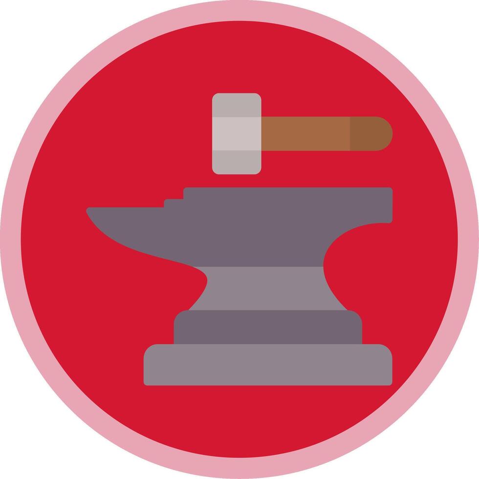 Anvil Flat Multi Circle Icon vector