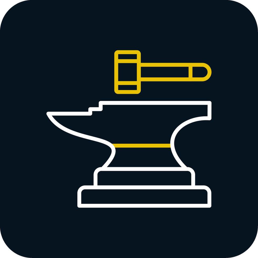 Anvil Line Yellow White Icon vector