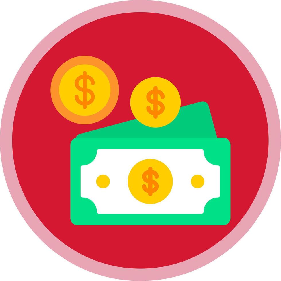 Dollar Flat Multi Circle Icon vector