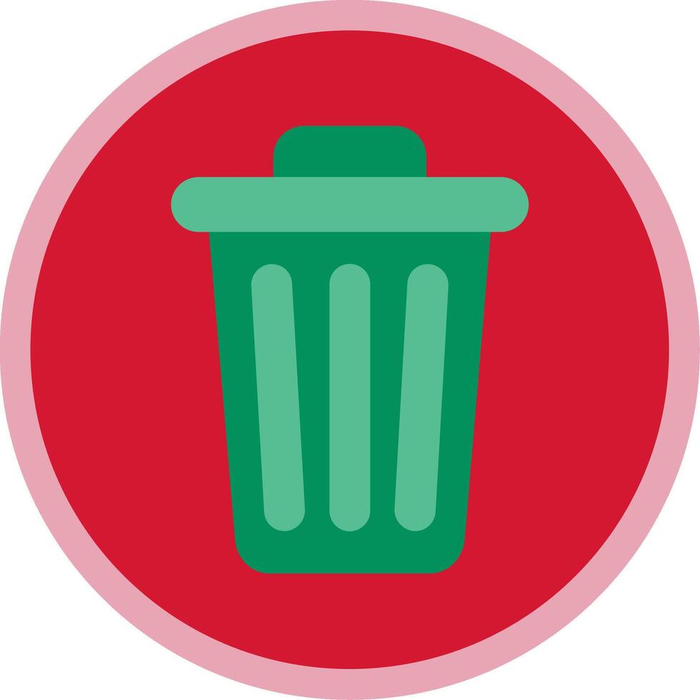 Dustbin Flat Multi Circle Icon vector