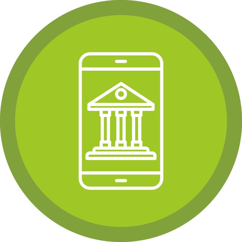 Mobile Banking Line Multi Circle Icon vector