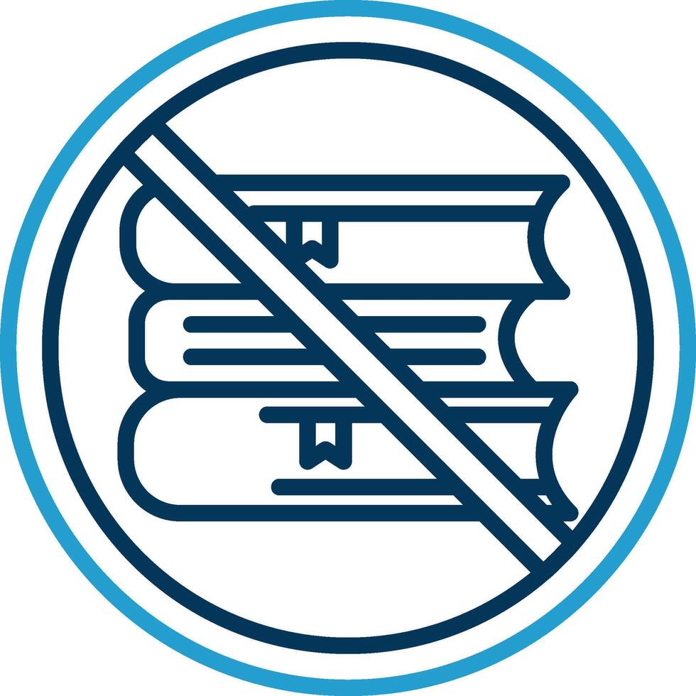 Prohibited Sign Line Blue Two Color Icon vector