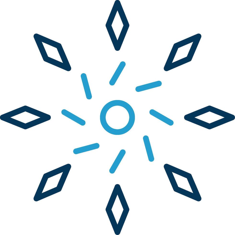 Firework Line Blue Two Color Icon vector