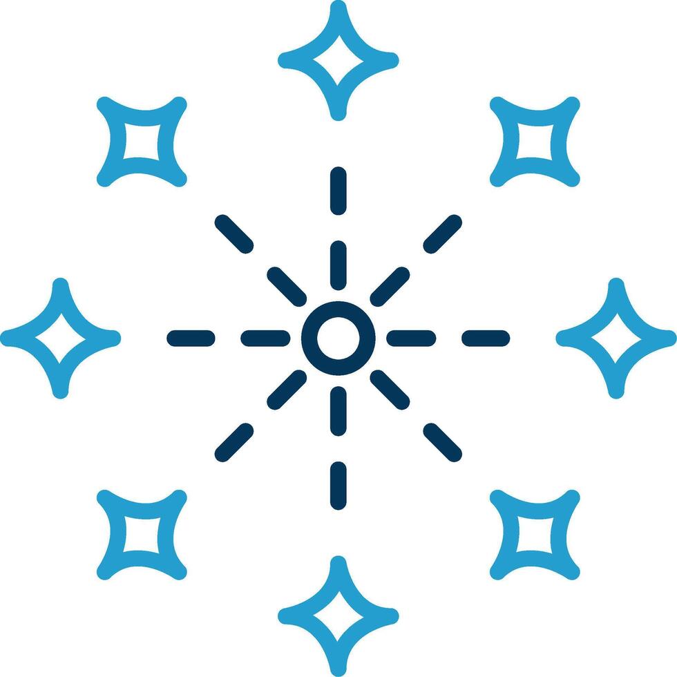 Firework Line Blue Two Color Icon vector