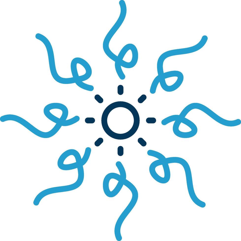 Firework Line Blue Two Color Icon vector